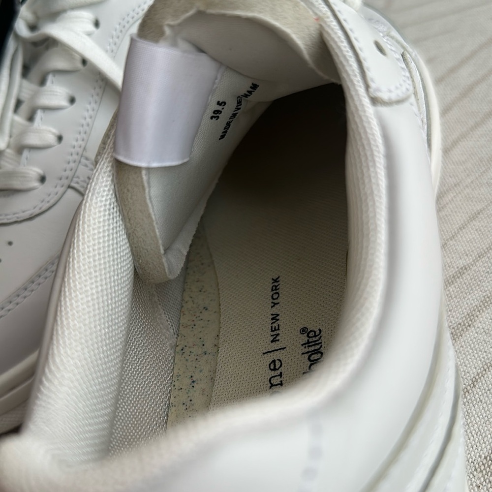 rag & bone Women's Retro Court Leather Sneaker White Platform Lace-Up - Picture 10 of 13